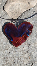 Heart Pottery Pendant - Red