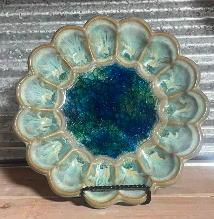 Glass bottom Egg Platter